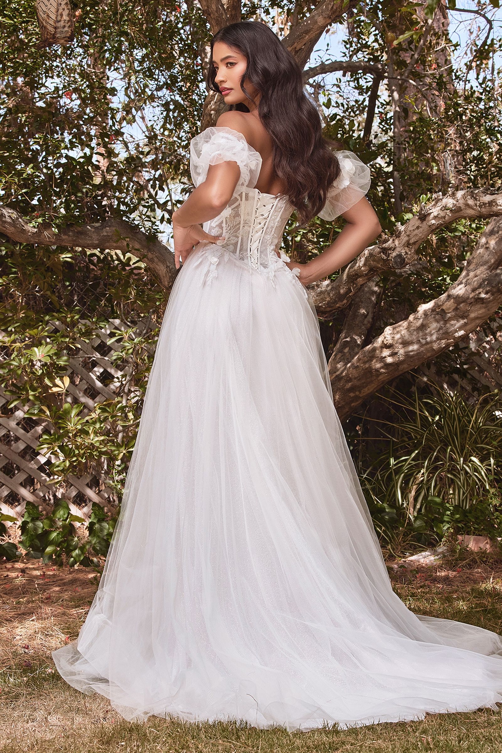 Strapless Floral Ball Gown Bridal